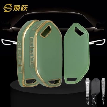 KIJ4T1-Green-Gold Plating- Car Key Cover For Kia