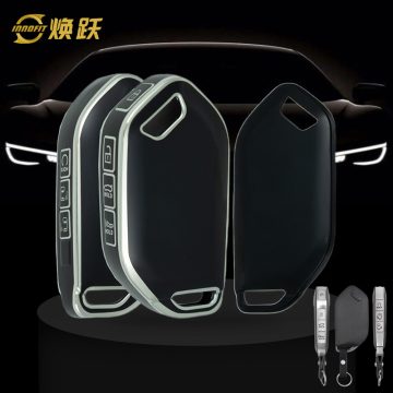 KIJ4T1-Black-Silver Plating- Car Key Cover For Kia