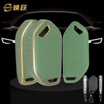 KIJ6T1-Green-Gold Plating- Car Key Cover For Kia