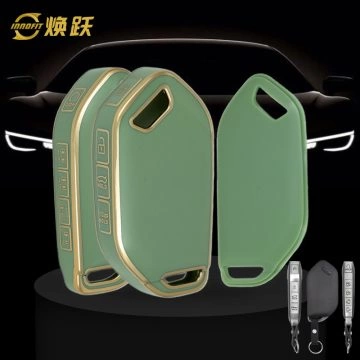 KIJ6T1-Green-Gold Plating- Car Key Cover For Kia