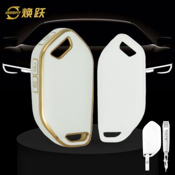 KIJ10T1-White-Gold Plating- Car Key Cover For Kia