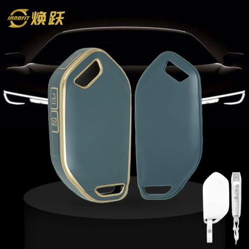 KIJ10T1-Granny Grey-Gold Plating- Car Key Cover For Kia