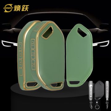 KIJ13T1-Green-Gold Plating- Car Key Cover For Kia