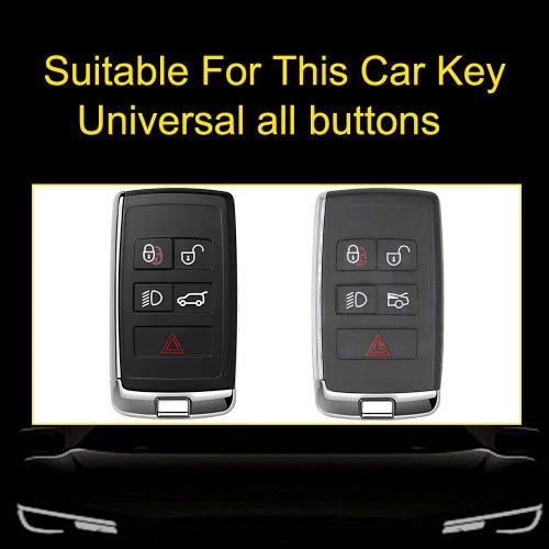LAB1T1-White Transparent Button-Silver Plating- Car Key Cover For Landrover