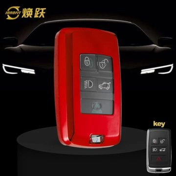 LAB1T1-White Transparent Button-Red Plating- Car Key Cover For Landrover