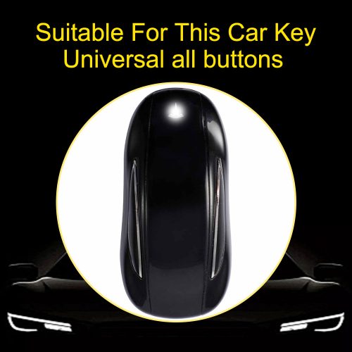TEA1T1-White Transparent Button-Blue Plating- Car Key Cover For Tesla