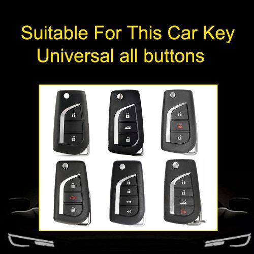 TOA1T1-White Transparent Button-Red Plating- Car Key Cover For Toyota