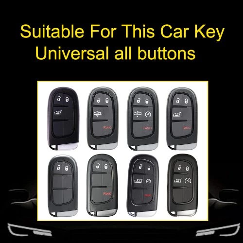 JEA1T1-White Transparent Button-Black Plating- Car Key Cover For Jeep