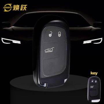 JEA1T1-White Transparent Button-Black Plating- Car Key Cover For Jeep
