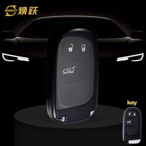 JEA1T1-White Transparent Button-Black Plating- Car Key Cover For Jeep