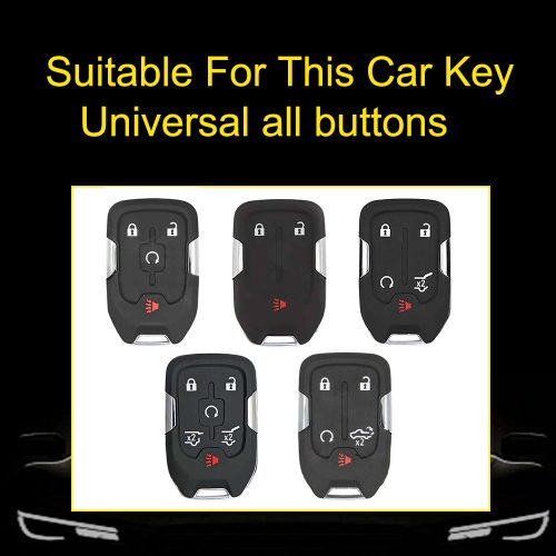 CEB1T1-White Transparent Button-Black Plating- Car Key Cover For Chevrolet