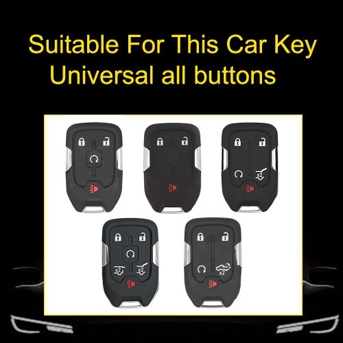 CEB1T1-White Transparent Button-Black Plating- Car Key Cover For Chevrolet
