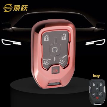 CEB1T1-White Transparent Button-Rose Gold Plating- Car Key Cover For Chevrolet