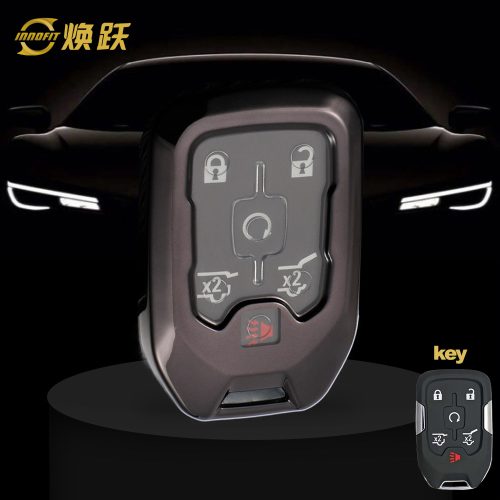 CEB1T1-White Transparent Button-Black Plating- Car Key Cover For Chevrolet
