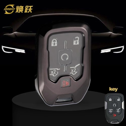 CEB1T1-White Transparent Button-Black Plating- Car Key Cover For Chevrolet