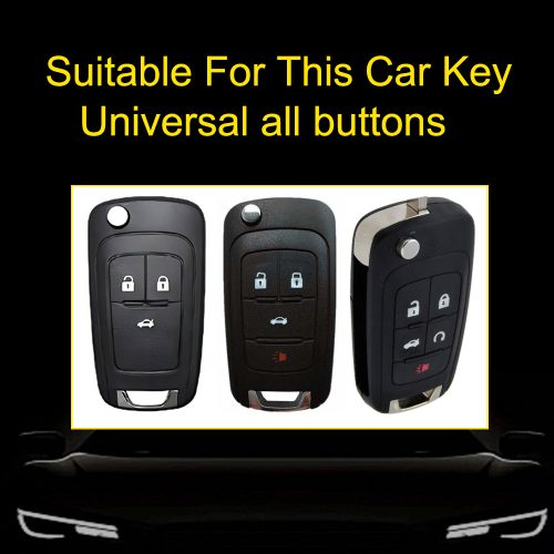 BUE1T1-White Transparent Button-Silver Plating- Car Key Cover For Buick