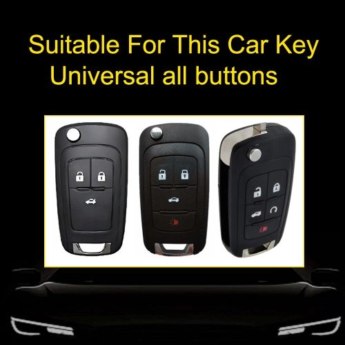 BUE1T1-White Transparent Button-Silver Plating- Car Key Cover For Buick