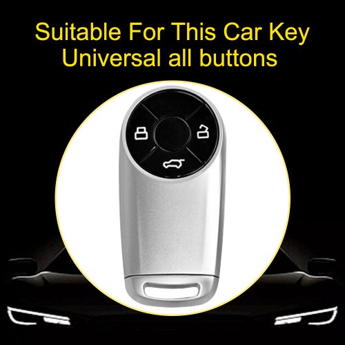 ORA1T1-White Transparent Button-Silver Plating- Car Key Cover For ORA