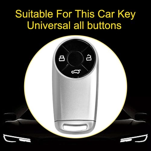 ORA1T1-White Transparent Button-Black Plating- Car Key Cover For ORA