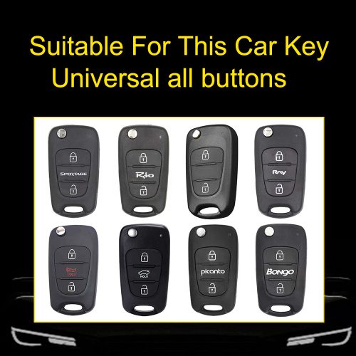 HYG1T1-White Transparent Button-Silver Plating- Car Key Cover For Hyundai Kia
