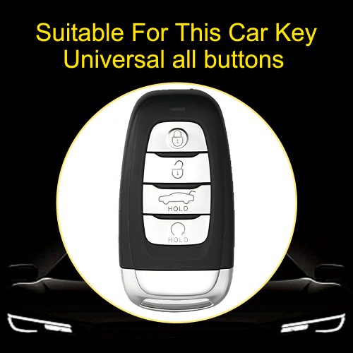 HNB1T1-White Transparent Button-Blue Plating- Car Key Cover For Hong Qi