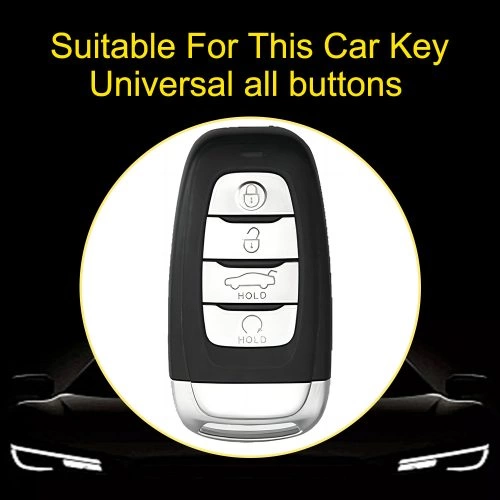 HNB1T1-White Transparent Button-Silver Plating- Car Key Cover For Hong Qi