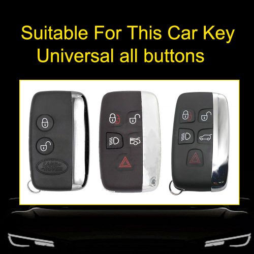 LAA1T1-White Transparent Button-Black Plating- Car Key Cover For Landrover