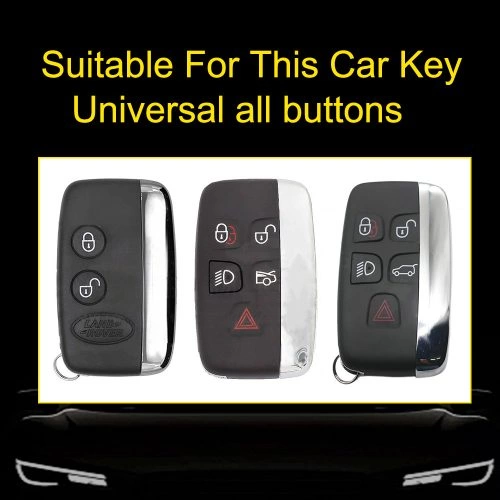 LAA1T1-White Transparent Button-Black Plating- Car Key Cover For Landrover