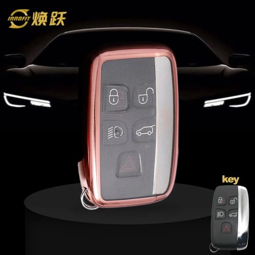 LAA1T1-White Transparent Button-Silver Plating- Car Key Cover For Landrover