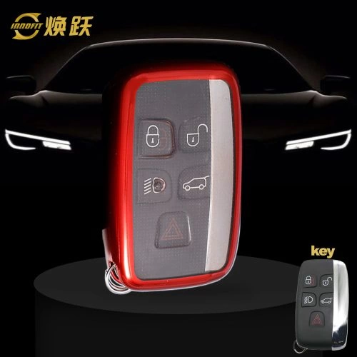 LAA1T1-White Transparent Button-Red Plating- Car Key Cover For Landrover