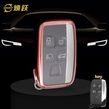 LAA1T1-White Transparent Button-Rose Gold Plating- Car Key Cover For Landrover