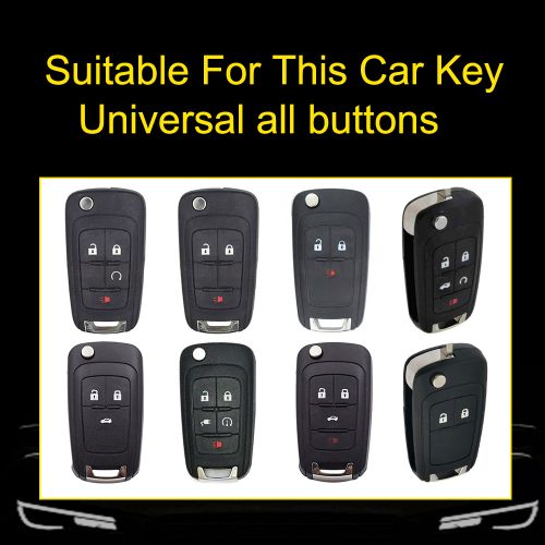 CED1T1-White Transparent Button-Blue Plating- Car Key Cover For Chevrolet