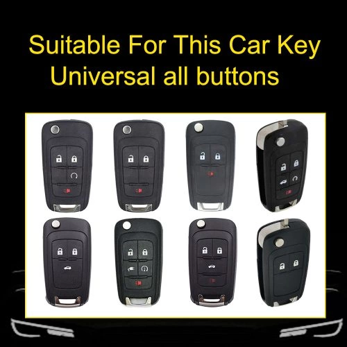 CED1T1-White Transparent Button-Rose Gold Plating- Car Key Cover For Chevrolet