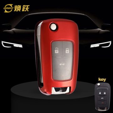 CED1T1-White Transparent Button-Red Plating- Car Key Cover For Chevrolet