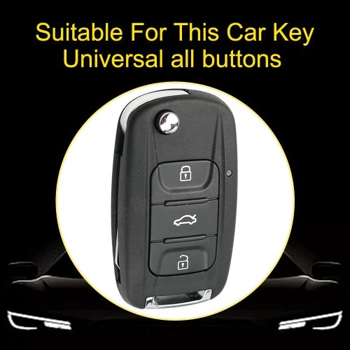WUB1T1-White Transparent Button-Blue Plating- Car Key Cover For Wuling