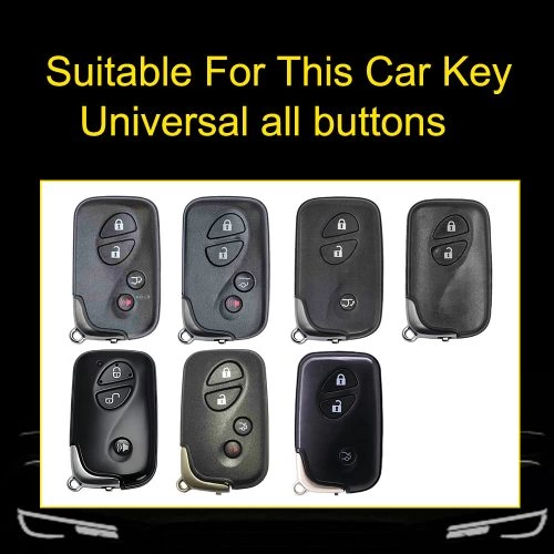 LEC1T1-White Transparent Button-Black Plating- Car Key Cover For Lexus