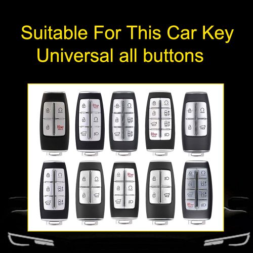 GNA1T1-White Transparent Button-Rose Gold Plating- Car Key Cover For GENESIS