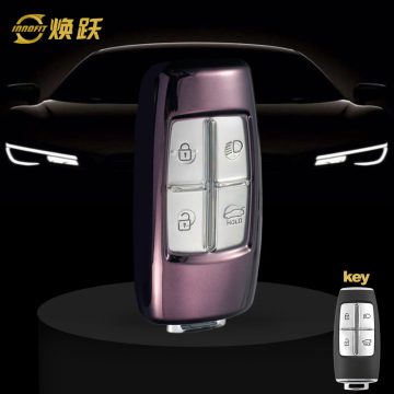 GNA1T1-White Transparent Button-Black Plating- Car Key Cover For GENESIS
