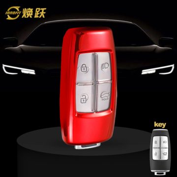 GNA1T1-White Transparent Button-Red Plating- Car Key Cover For GENESIS