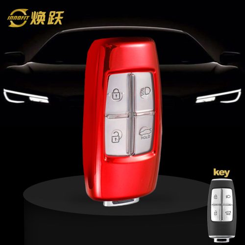 GNA1T1-White Transparent Button-Red Plating- Car Key Cover For GENESIS