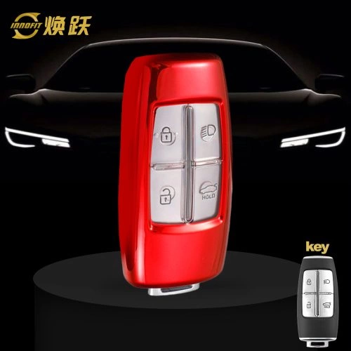 GNA1T1-White Transparent Button-Red Plating- Car Key Cover For GENESIS
