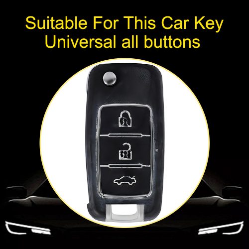 VEA1T1-White Transparent Button-Red Plating- Car Key Cover For Venucia