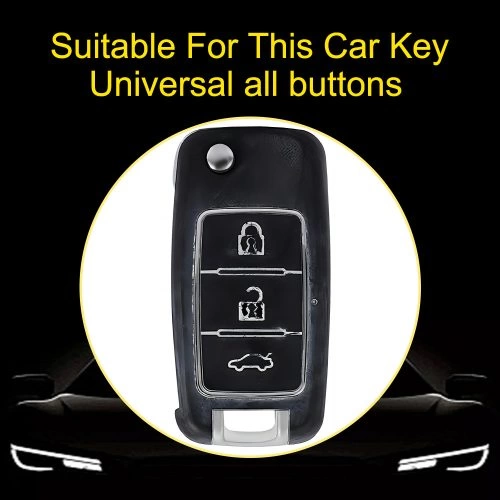 VEA1T1-White Transparent Button-Rose Gold Plating- Car Key Cover For Venucia