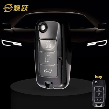 VEA1T1-White Transparent Button-Black Plating- Car Key Cover For Venucia