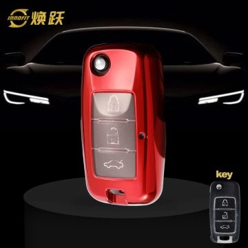 VEA1T1-White Transparent Button-Red Plating- Car Key Cover For Venucia