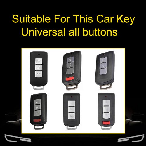 MIA1T1-White Transparent Button-Red Plating- Car Key Cover For Mitsubishi
