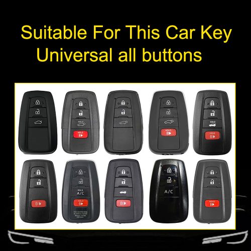 TOB1T1-White Transparent Button-Red Plating- Car Key Cover For Toyota