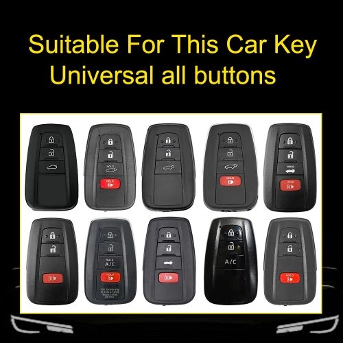 TOB1T1-White Transparent Button-Blue Plating- Car Key Cover For Toyota