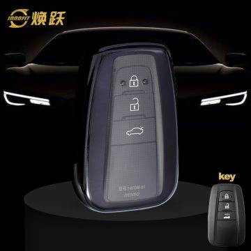 TOB1T1-White Transparent Button-Black Plating- Car Key Cover For Toyota
