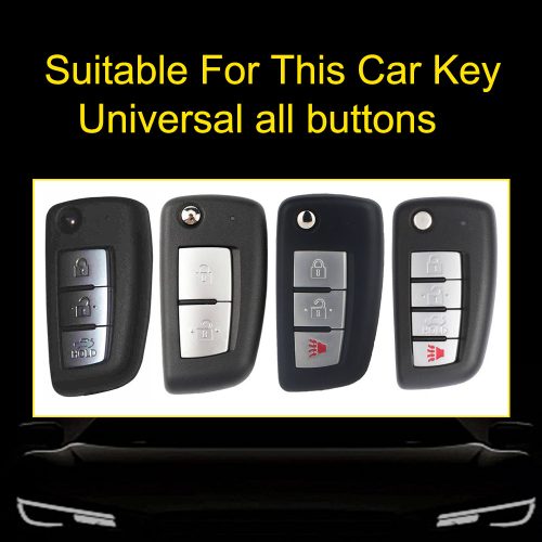 NIC1T1-White Transparent Button-Black Plating- Car Key Cover For Nissan